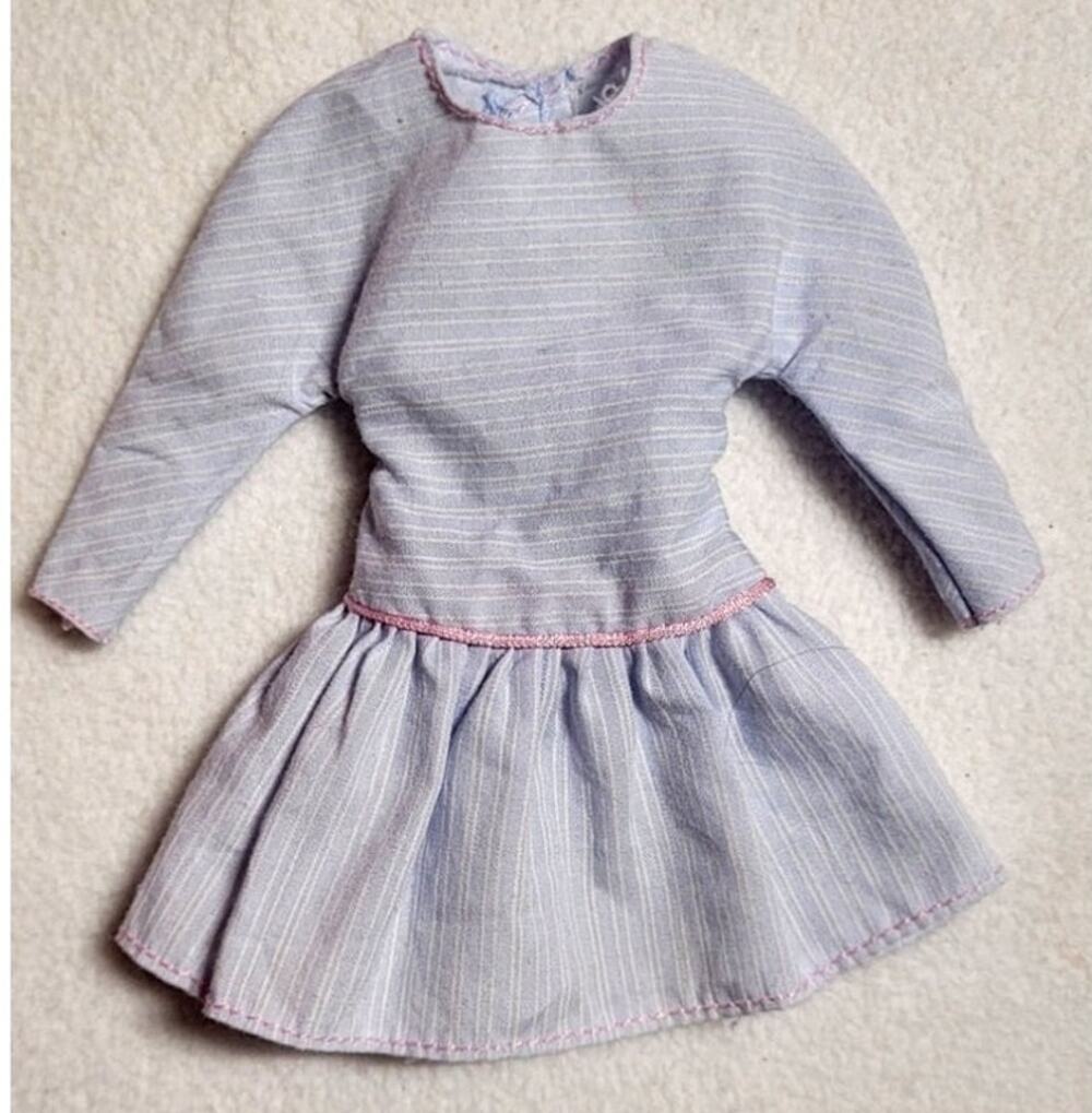 1990 Authentic Mattel My First Barbie "Easy On" Light Blue Country Style Dress
